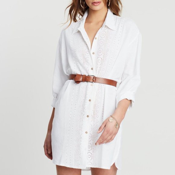 TIGERLILY Lambeti White Shirt Dress NWT - Picture 2 of 9